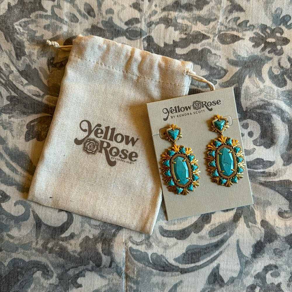 Havana Vintage Statement Earrings in Gold/Turquoise